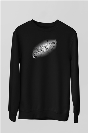 Asteroit Siyah Unisex Sweatshirt