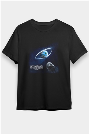 Asteroit Siyah Unisex Tişört T-Shirt - TişörtFabrikası