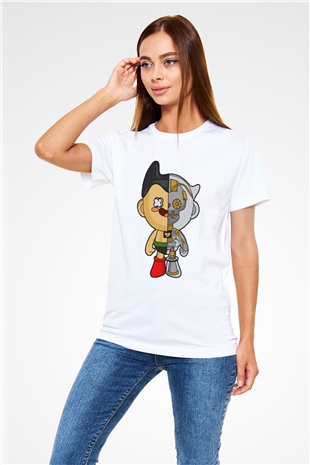 Astroboy Baskılı Unisex Beyaz Tişört
