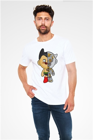 Astroboy Baskılı Unisex Beyaz Tişört