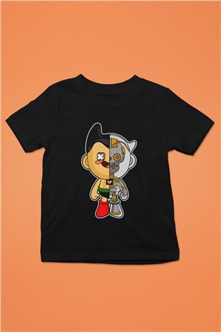 Astroboy Baskılı Unisex Siyah Çocuk Tişört