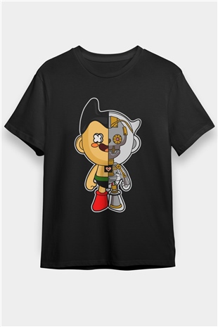 Astroboy Baskılı Unisex Siyah Tişört