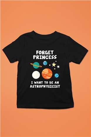 Astrofizikçi Baskılı Siyah Unisex Çocuk Tişört