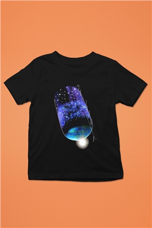 Astrofizikçi Baskılı Siyah Unisex Çocuk Tişört