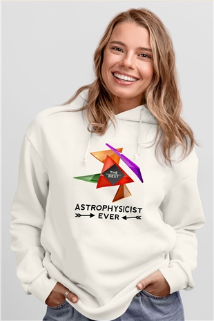 Astrofizikçi Beyaz Unisex Kapüşonlu Sweatshirt