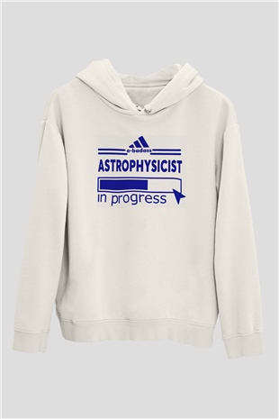 Astrofizikçi Beyaz Unisex Kapüşonlu Sweatshirt