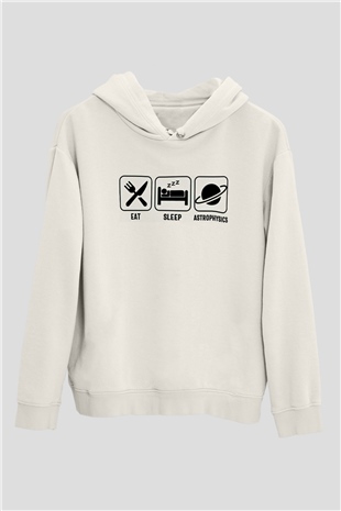 Astrofizikçi Beyaz Unisex Kapüşonlu Sweatshirt