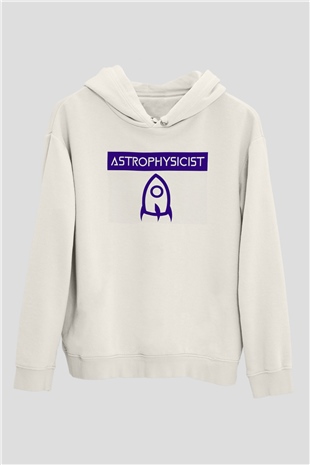 Astrofizikçi Beyaz Unisex Kapüşonlu Sweatshirt