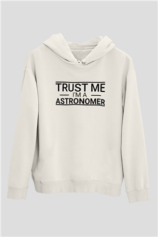 Astrofizikçi Beyaz Unisex Kapüşonlu Sweatshirt