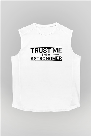 Astrofizikçi Beyaz Unisex Kolsuz Tişört