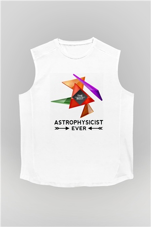 Astrofizikçi Beyaz Unisex Kolsuz Tişört