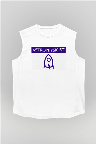 Astrofizikçi Beyaz Unisex Kolsuz Tişört