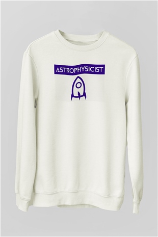 Astrofizikçi Beyaz Unisex Sweatshirt