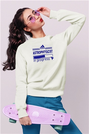 Astrofizikçi Beyaz Unisex Sweatshirt