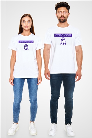 Astrofizikçi Beyaz Unisex Tişört T-Shirt - TişörtFabrikası