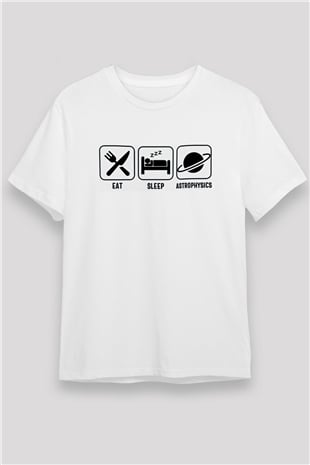 Astrofizikçi Beyaz Unisex Tişört T-Shirt - TişörtFabrikası
