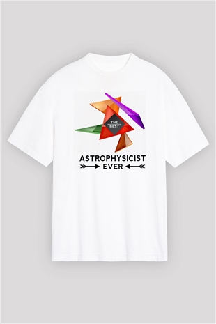 Astrofizikçi Beyaz Oversize Tişört Oversize T-shirt - TişörtFabrikası