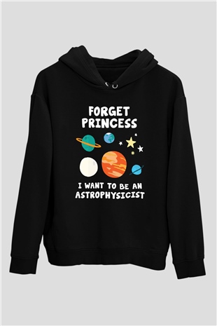 Astrofizikçi Siyah Unisex Kapşonlu Sweatshirt