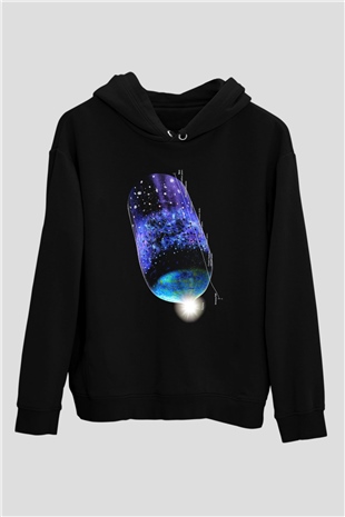 Astrofizikçi Siyah Unisex Kapşonlu Sweatshirt