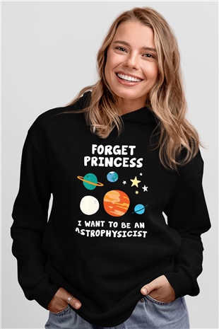 Astrofizikçi Siyah Unisex Kapşonlu Sweatshirt