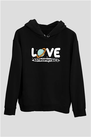 Astrofizikçi Siyah Unisex Kapüşonlu Sweatshirt