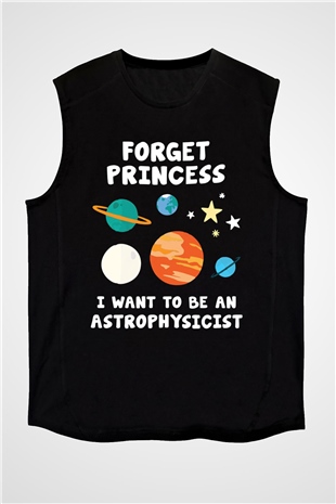 Astrofizikçi Siyah Unisex Kolsuz Tişört
