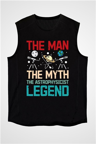 Astrofizikçi Siyah Unisex Kolsuz Tişört