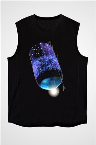 Astrofizikçi Siyah Unisex Kolsuz Tişört