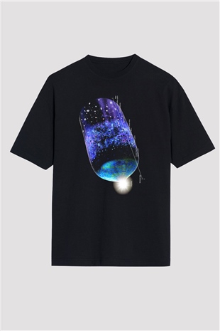 Astrofizikçi Siyah Unisex Oversize Tişört T-Shirt