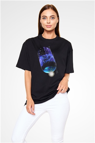 Astrofizikçi Siyah Unisex Oversize Tişört T-Shirt