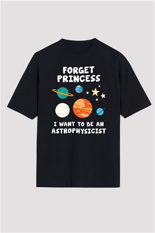 Astrofizikçi Siyah Unisex Oversize Tişört T-Shirt