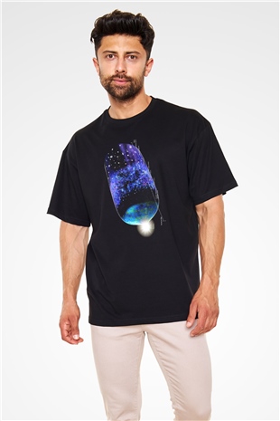 Astrofizikçi Siyah Unisex Oversize Tişört T-Shirt