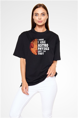 Astrofizikçi Siyah Oversize Tişört Oversize T-shirt - TişörtFabrikası