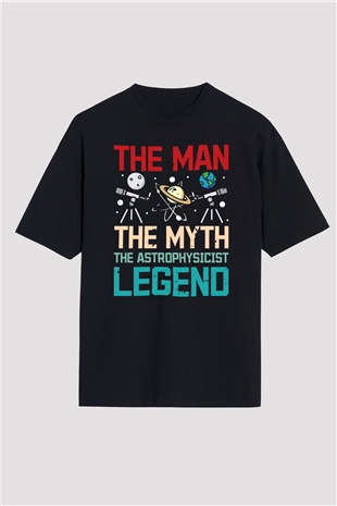 Astrofizikçi Siyah Oversize Tişört Oversize T-shirt - TişörtFabrikası