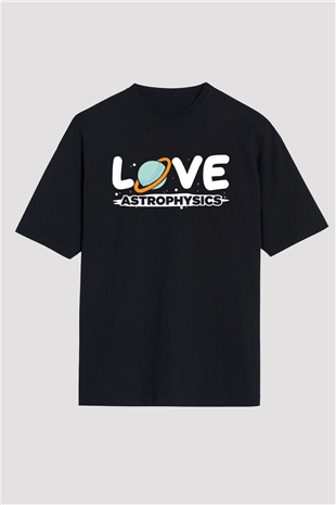 Astrofizikçi Siyah Oversize Tişört Oversize T-shirt - TişörtFabrikası