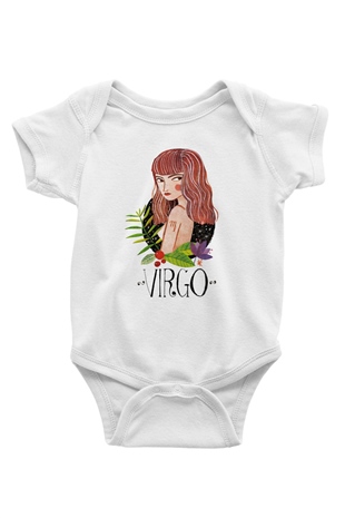 Astrolog Baskılı Beyaz Unisex Bebek Body - Zıbın