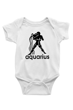 Astrolog Baskılı Beyaz Unisex Bebek Body - Zıbın