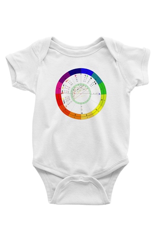 Astrolog Baskılı Beyaz Unisex Bebek Body - Zıbın