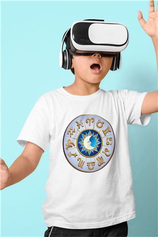 Astrolog Baskılı Beyaz Unisex Çocuk Tişört