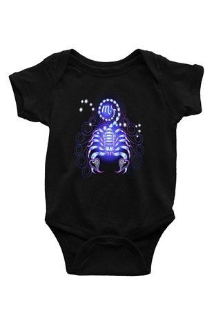Astrolog Baskılı Siyah Bebek Body - Zıbın