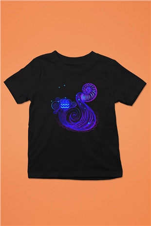 Astrolog Baskılı Siyah Unisex Çocuk Tişört