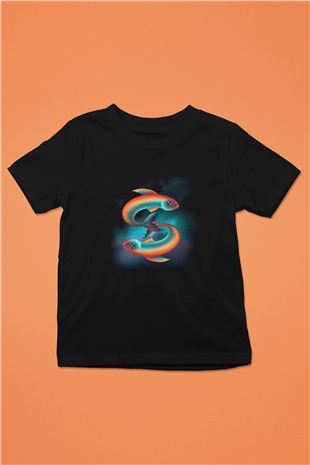Astrolog Baskılı Siyah Unisex Çocuk Tişört