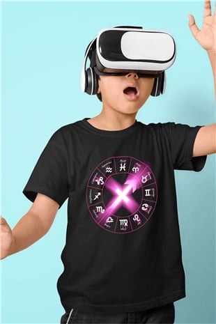 Astrolog Baskılı Siyah Unisex Çocuk Tişört