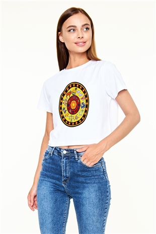 Astrolog Beyaz Croptop Tişört