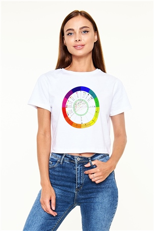 Astrolog Beyaz Croptop Tişört
