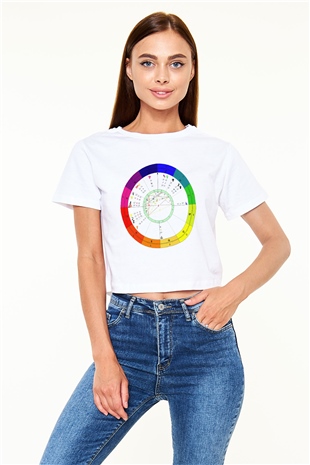 Astrolog Beyaz Croptop Tişört