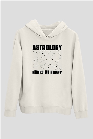 Astrolog Beyaz Unisex Kapüşonlu Sweatshirt