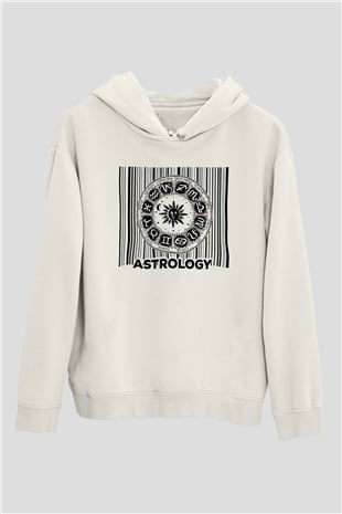 Astrolog Beyaz Unisex Kapüşonlu Sweatshirt