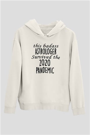Astrolog Beyaz Unisex Kapüşonlu Sweatshirt