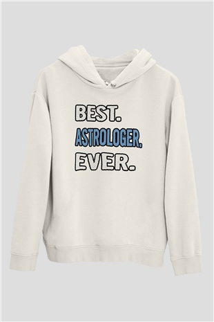 Astrolog Beyaz Unisex Kapüşonlu Sweatshirt